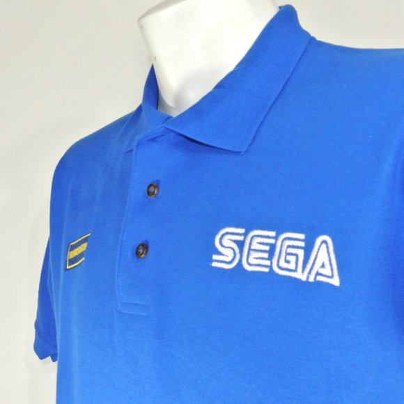BLOCKBUSTER VIDEO Sega Video Game Vintage Employee Uniform Shirt Blue Size Small - Picture 12 of 14
